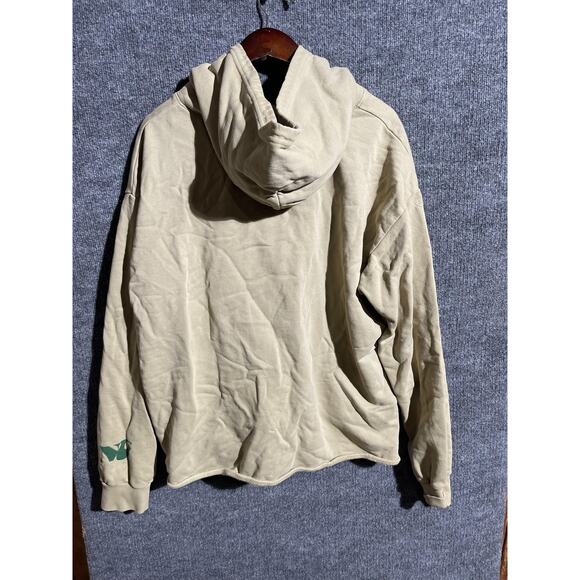 Natural Greens Hoodie Mens XL Tan Beige Pullover Graphic Smiley Sun Made in USA - Picture 2 of 9